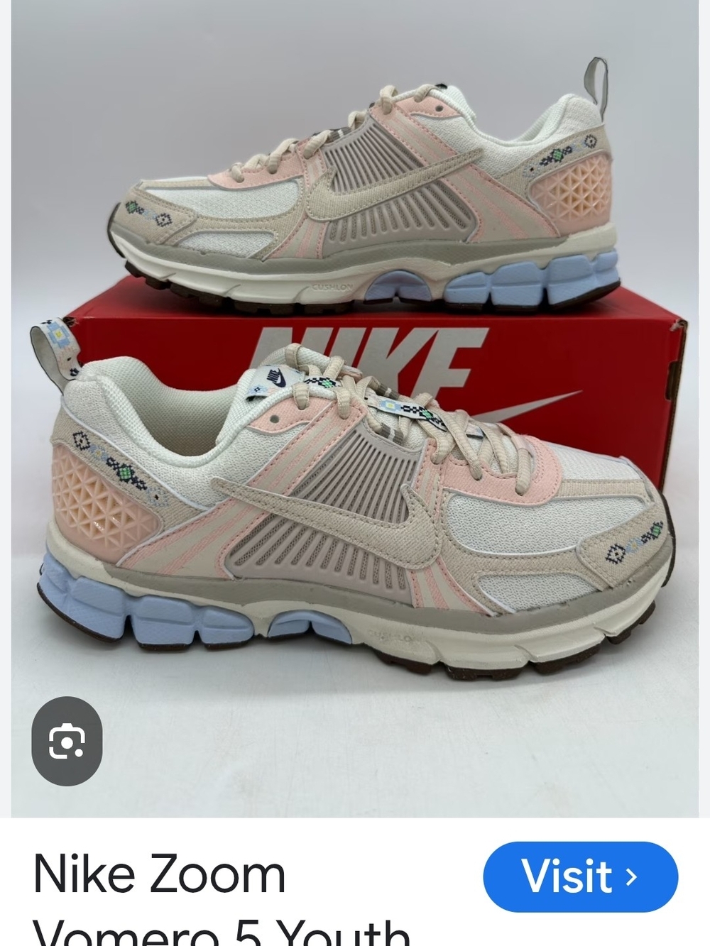 Nike Women's Sneakers in Cream & Light Pink